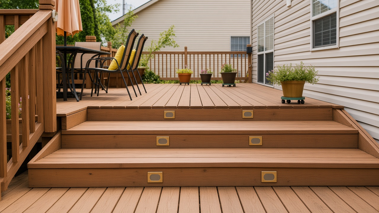 Custom wood deck installation