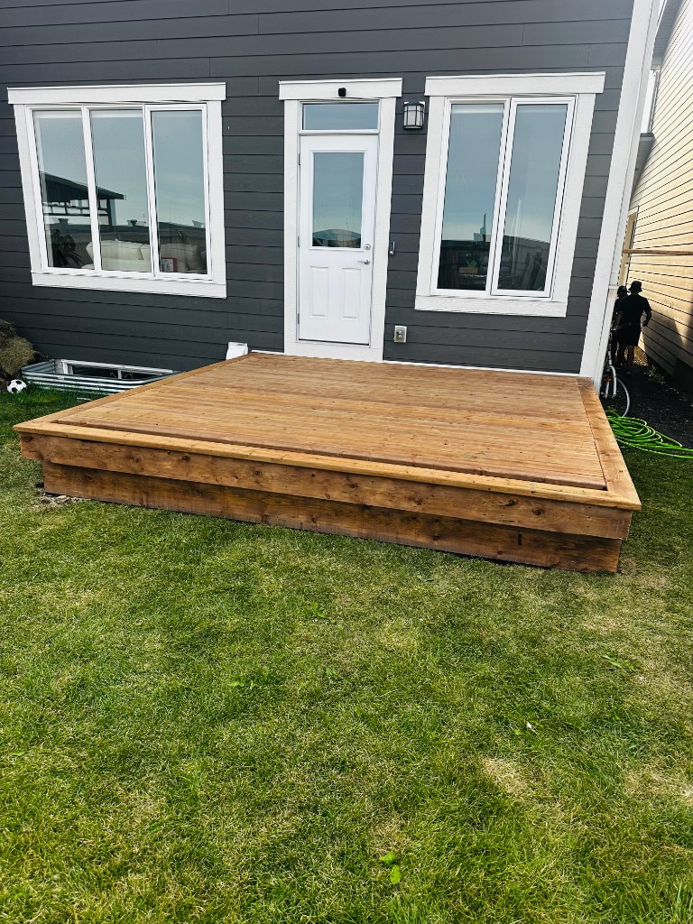 New wooden deck attached to Calgary home