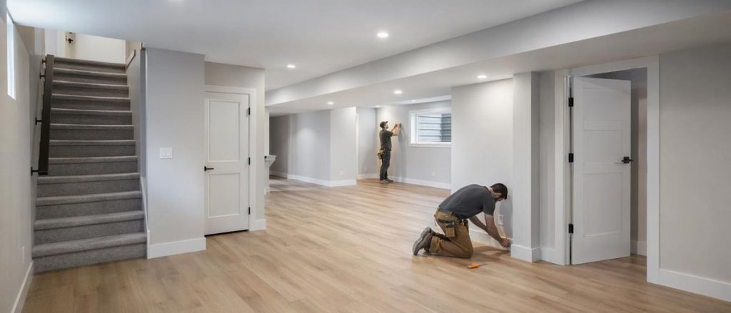 The finishing stage transforms the basement