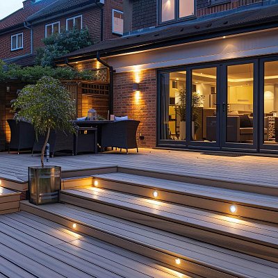 Multi-Level Terrace with Lighting